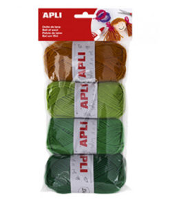 Pack 4 ovells de llana tons verds