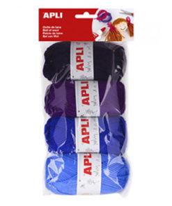 Pack 4 ovells de llana tons blaus